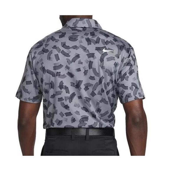Nike Tour Dri-FIT Rake Lines All Over Print Golf Polo Smoke Grey Sz S FD5735-070 - Picture 3 of 6